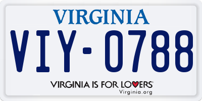 VA license plate VIY0788