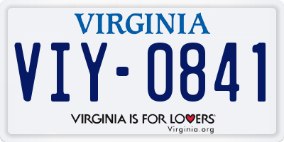 VA license plate VIY0841