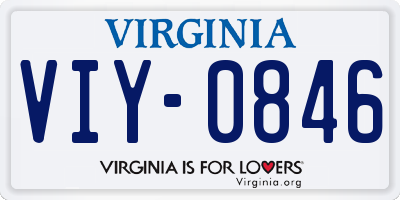 VA license plate VIY0846