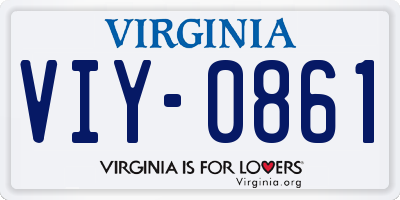 VA license plate VIY0861