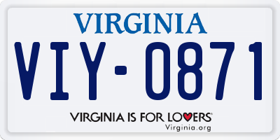 VA license plate VIY0871