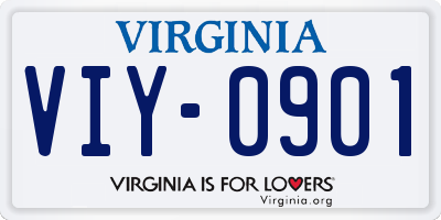 VA license plate VIY0901
