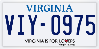 VA license plate VIY0975