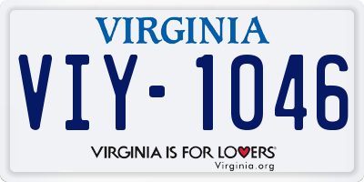 VA license plate VIY1046