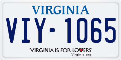 VA license plate VIY1065