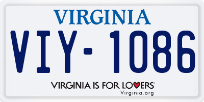 VA license plate VIY1086