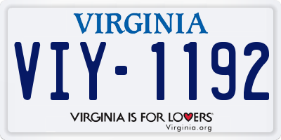 VA license plate VIY1192