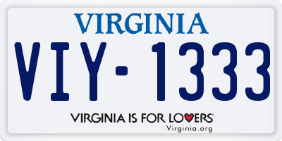 VA license plate VIY1333