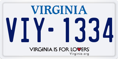VA license plate VIY1334