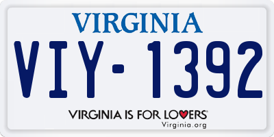 VA license plate VIY1392