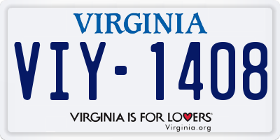 VA license plate VIY1408