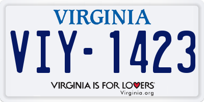 VA license plate VIY1423