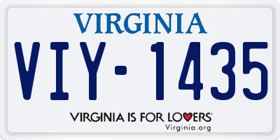 VA license plate VIY1435