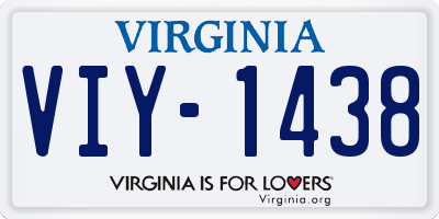 VA license plate VIY1438