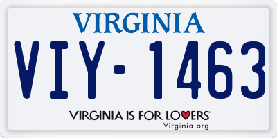 VA license plate VIY1463