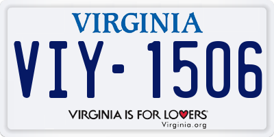 VA license plate VIY1506