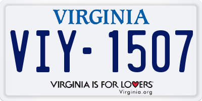 VA license plate VIY1507