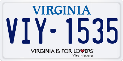 VA license plate VIY1535