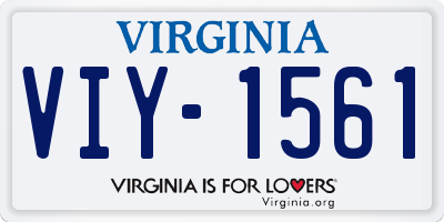 VA license plate VIY1561
