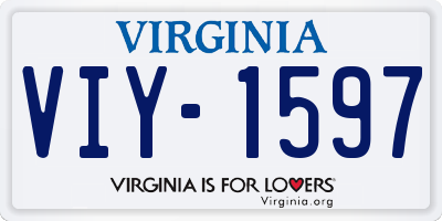 VA license plate VIY1597