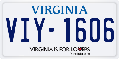 VA license plate VIY1606