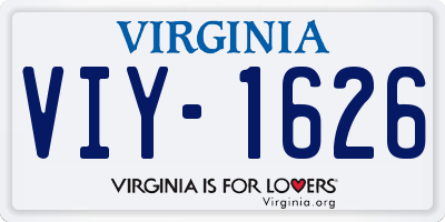 VA license plate VIY1626