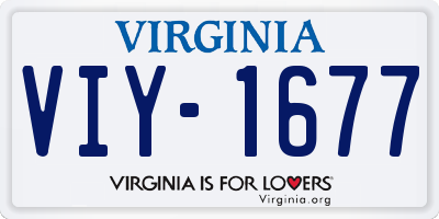 VA license plate VIY1677