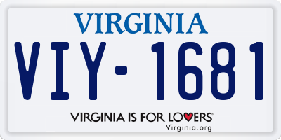 VA license plate VIY1681