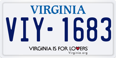 VA license plate VIY1683