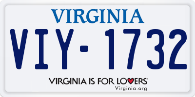 VA license plate VIY1732