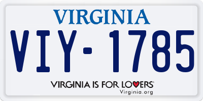 VA license plate VIY1785