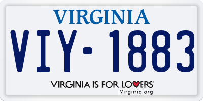 VA license plate VIY1883