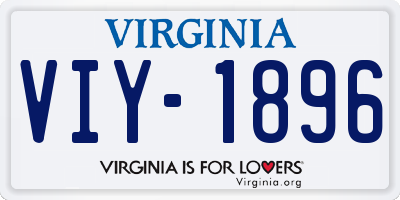 VA license plate VIY1896