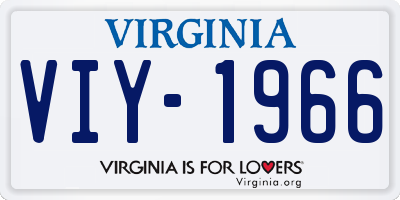 VA license plate VIY1966