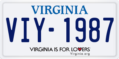 VA license plate VIY1987