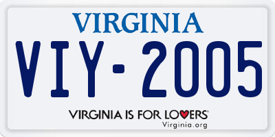 VA license plate VIY2005