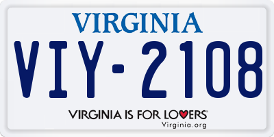 VA license plate VIY2108