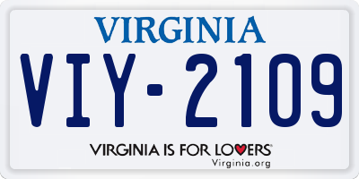 VA license plate VIY2109