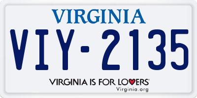VA license plate VIY2135