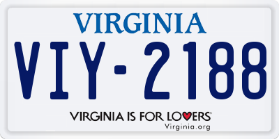 VA license plate VIY2188