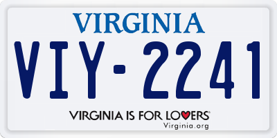VA license plate VIY2241