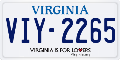VA license plate VIY2265