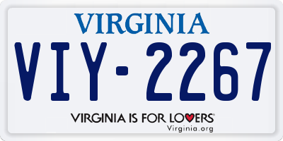 VA license plate VIY2267