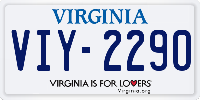 VA license plate VIY2290