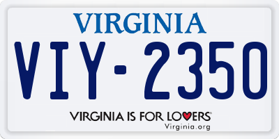 VA license plate VIY2350