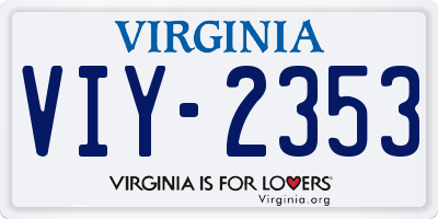 VA license plate VIY2353