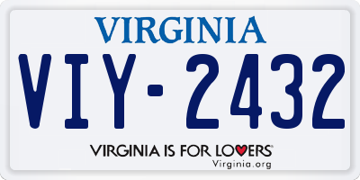 VA license plate VIY2432