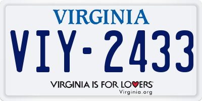 VA license plate VIY2433