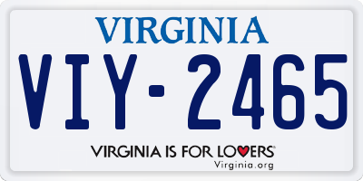 VA license plate VIY2465