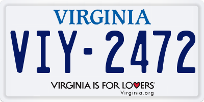 VA license plate VIY2472